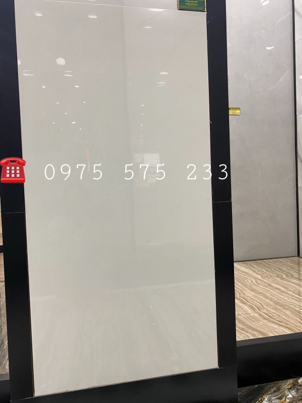 Gạch lát nền ốp tường 60x120 màu trắng bóng kiếng ấn độ