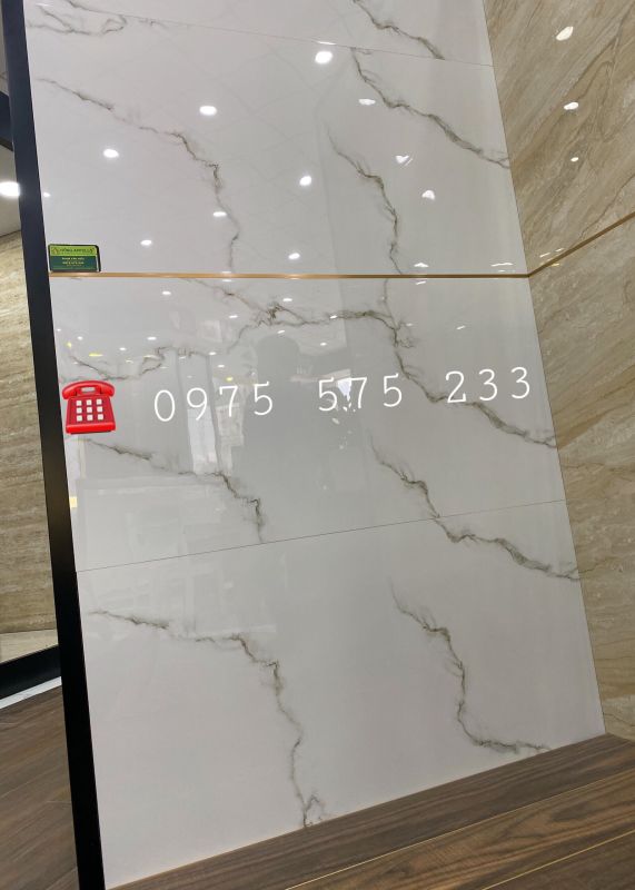Gạch màu trắng bóng kiếng 60x120 cao cấp trắng vân mây bóng kiếng nhập khẩu