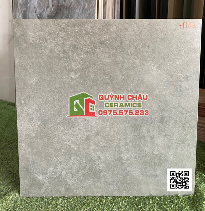 Gạch lát nền 60x60 kis đá nhám mờ xi măng đậm