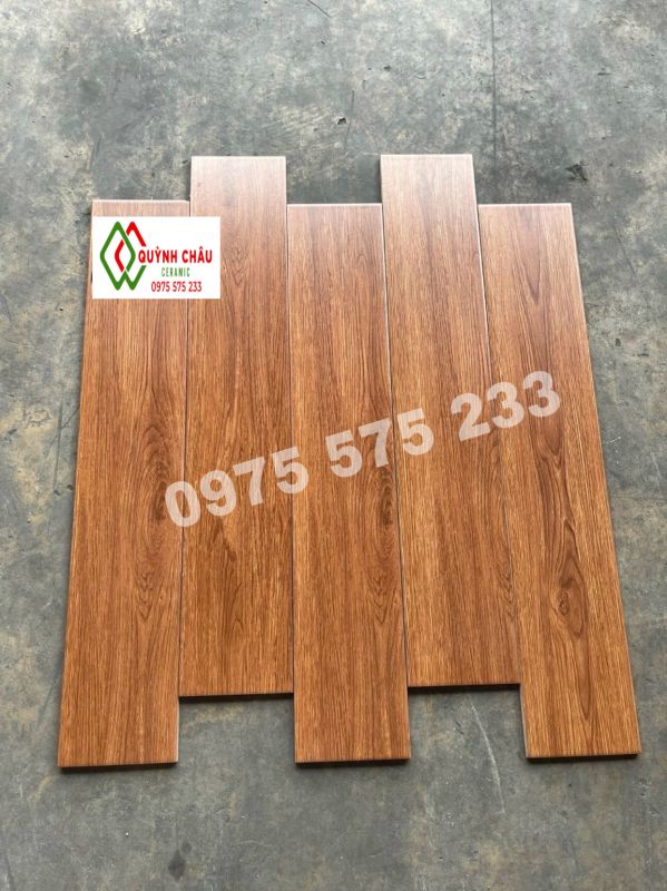 Gạch lát nền giả gỗ 15x80 mờ đậm vàng