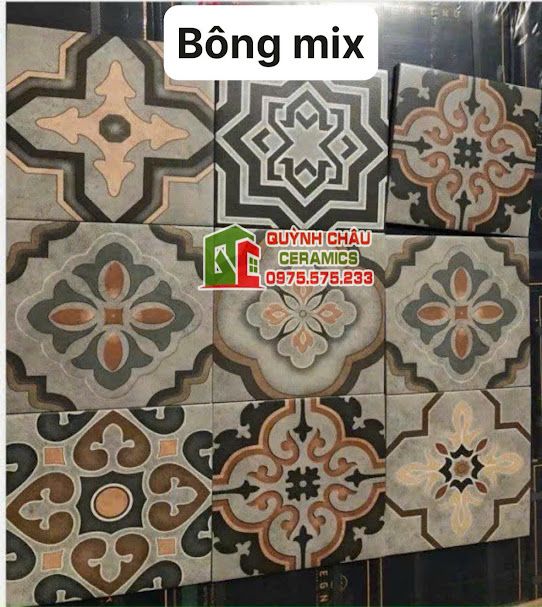 Gạch bông hoa văn lộn xộn 20x20 trung quốc 