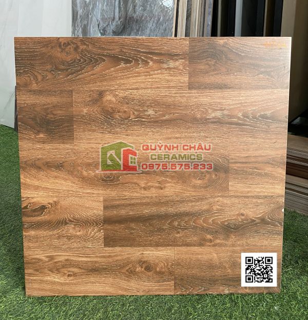 Gạch giả gỗ màu tối 60x60 đá mờ viglacera