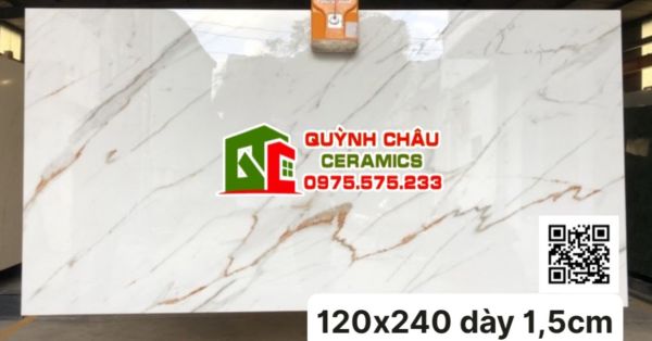 Đá ốp lát biệt thự đẹp 120x240 siêu dày bóng kiếng ấn độ