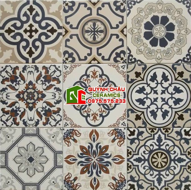 Gạch bông 20x20 hoa văn mix đẹp ấn tượng