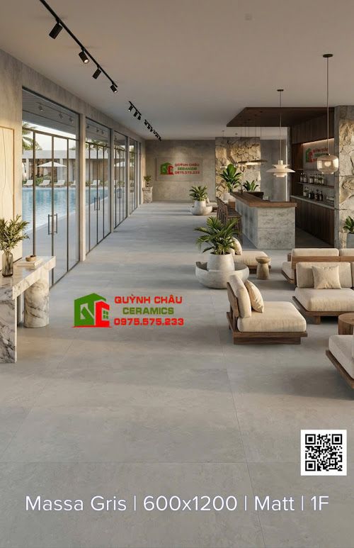 Gạch lát nền đá mờ xám xi măng 60x120cm ấn độ