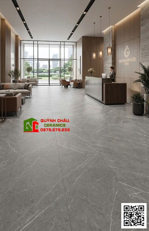 Gạch 60x120 bề mặt mờ màu xám xi măng vân đá trắng