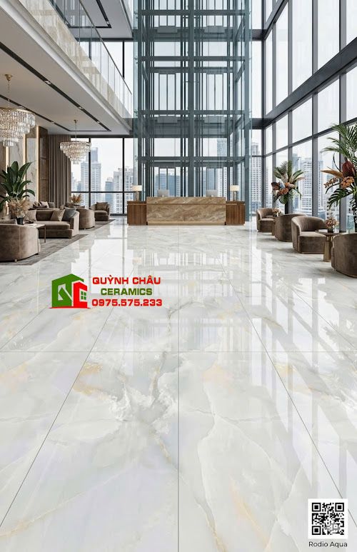 Gạch xanh ngọc nhạt vân đá sang trọng 80x160cm ấn độ