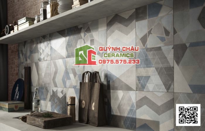 Gạch Italia 60x60 mờ họa tiết bông phối mix màu xi măng cao cấp