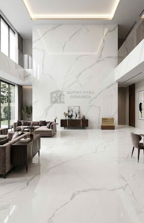 Gạch lát nền ấn độ 80x160cm trắng vân mây xám nhạt