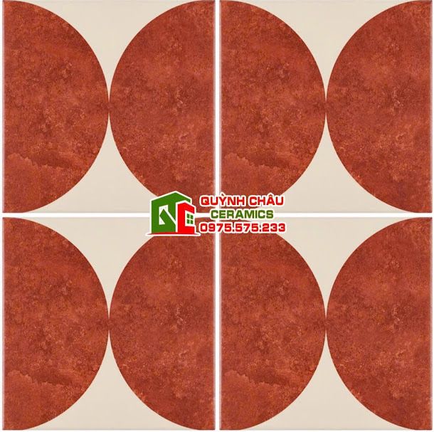 Gạch bông 20x20 màu đỏ phối trắng cổ điển