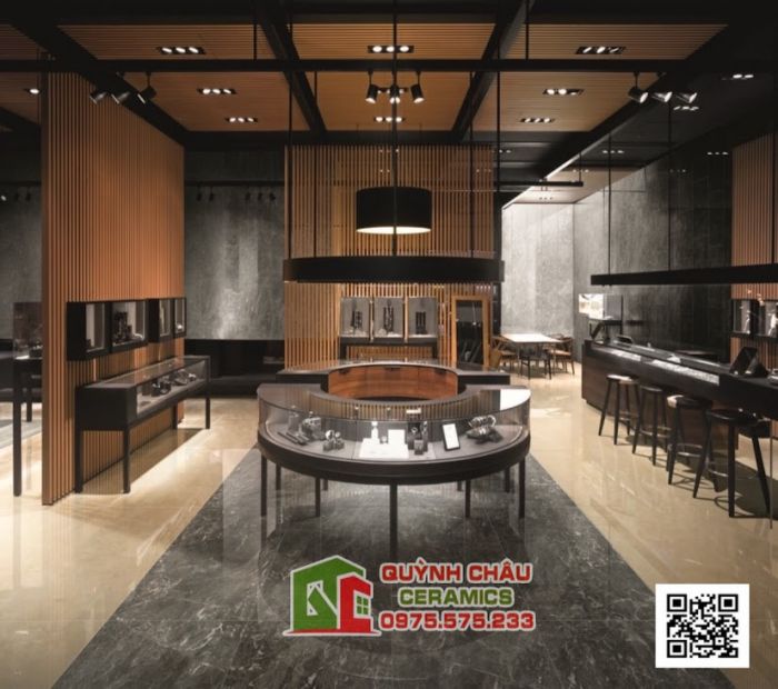 Gạch Italia 75x75 xám vân đá bóng gạch Ý nhập khẩu cao cấp