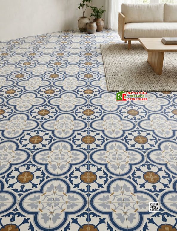 Gạch bông 30x30 hoa văn phong cách cổ điển