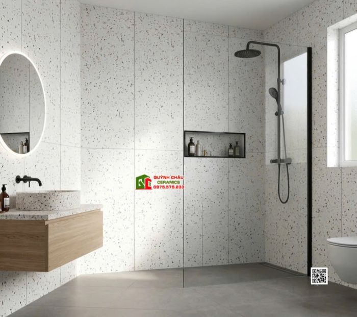 Gạch kis giả đá terrazzo hạt màu granite 60x120cm