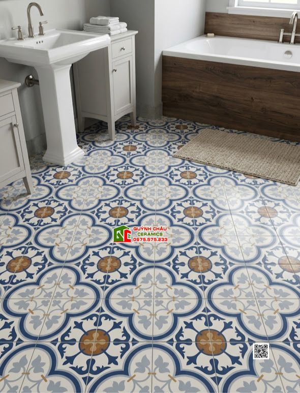 Gạch bông 30x30 hoa văn phong cách cổ điển