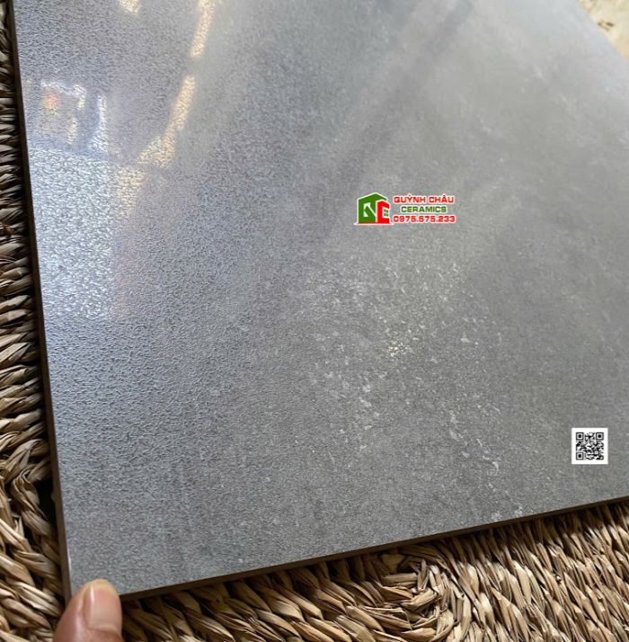 Gạch mờ hiệu ứng Lappato 80x80 xám đậm màu xi măng