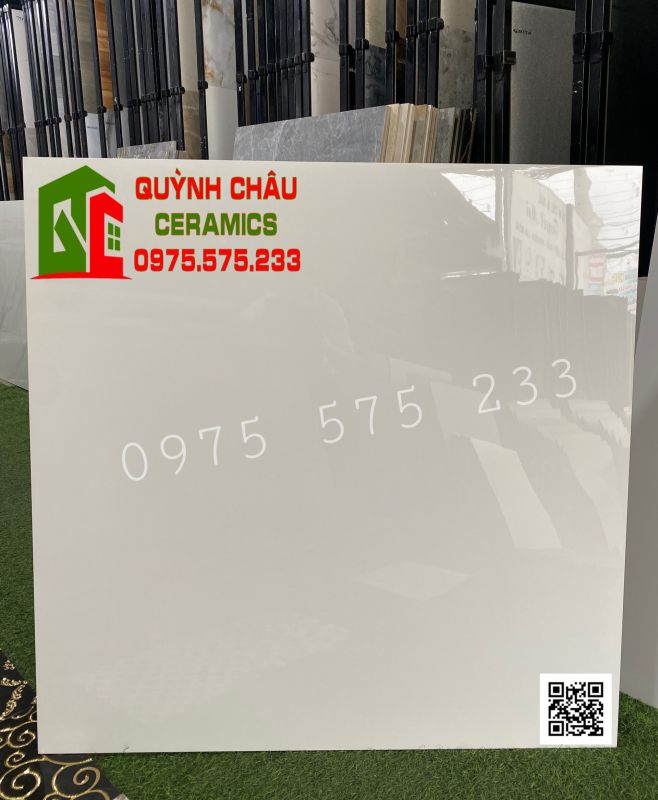 Gạch lát nền 100x100 trắng sứ trơn không vân bóng kính ấn độ giá tốt