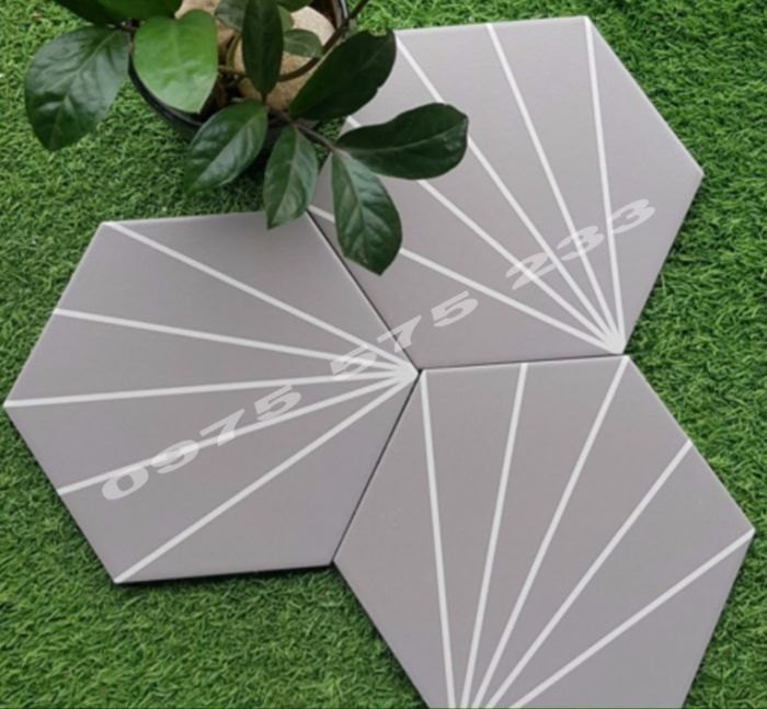 Gạch lục giác màu bông cỏ xám 200x230mm 4218