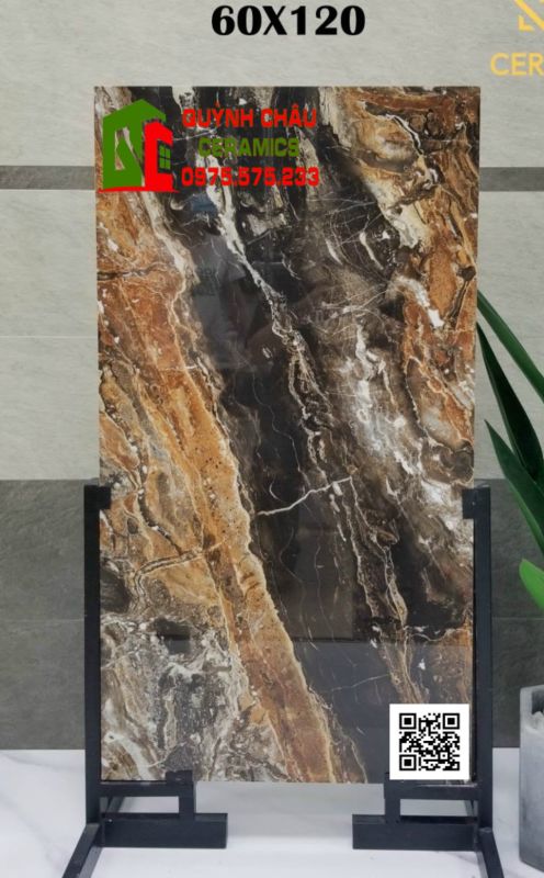 Gạch cao cấp ấn độ 60x120 vân đá đẹp siêu bóng kiếng
