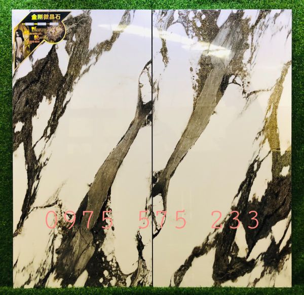 Gạch khắc kim 60x120 siêu bóng trắng vân xám đồng chất cao cấp