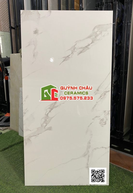 Gạch 60x120 trắng vân khói sang trọng phóng khoáng