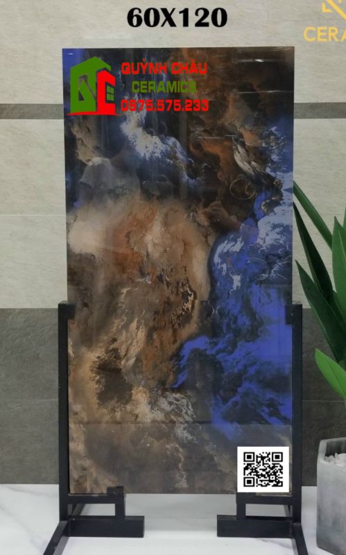 Gạch cao cấp ấn độ 60x120 xanh vân siêu bóng mẫu mới