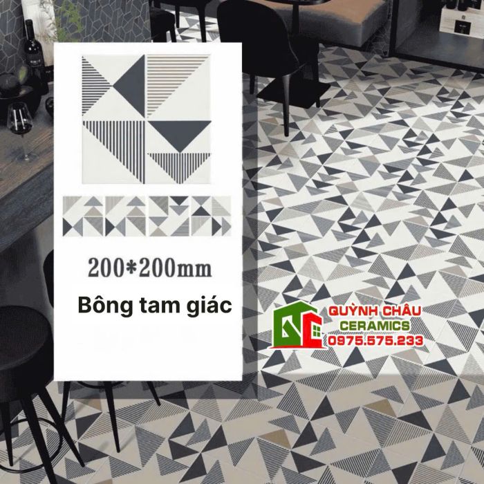 Gạch bông 20x20 hoa văn hình tam giác đẹp