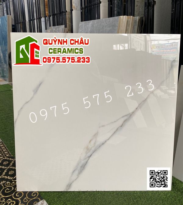 Gạch ấn độ lát nền 100x100 trắng sứ vân mây 1mx1m bóng kiếng chống trầy