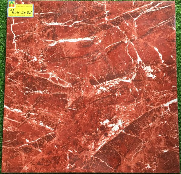 Gạch granite 60x60 trung quốc đỏ vân trắng HLH6026 2855