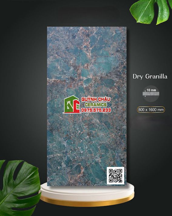 Gạch Apodio ốp lát 80x160 mờ xanh rêu vân đá rải hạt