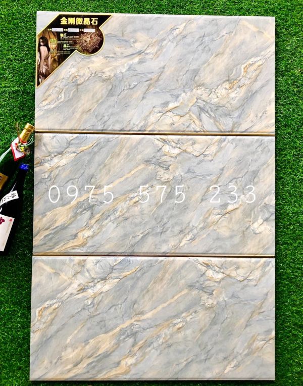 Gạch ốp tường 40x80 vân mây xanh đá nổi bật đẹp