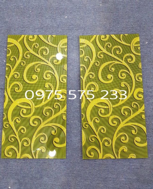 Mẫu gạch trang trí 30x60 điểm khắc kim tuyến nhũ vàng độc đáo đẹp