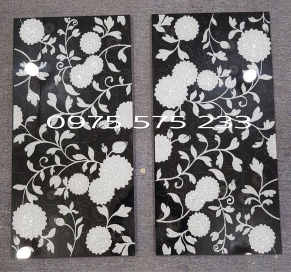 Nơi bán gạch trang trí điểm 30x60 cao cấp khắc nhũ bạc ép kính chựu lực