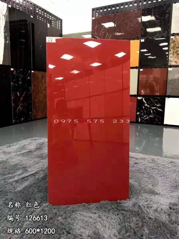 Gạch ốp lát 60x120 màu đỏ trơn bóng kiếng trung quốc mẫu mới