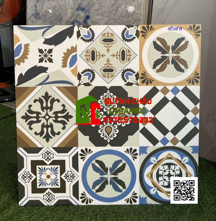 Gạch bông hiện đại 60x60 mờ matt granite thạch bàn
