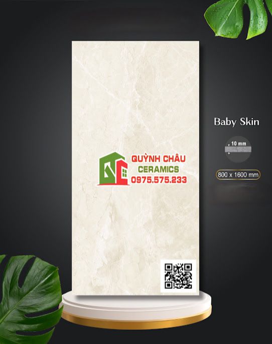 Gạch lát nền Apodio 80x160 mờ baby skin màu kem mịn