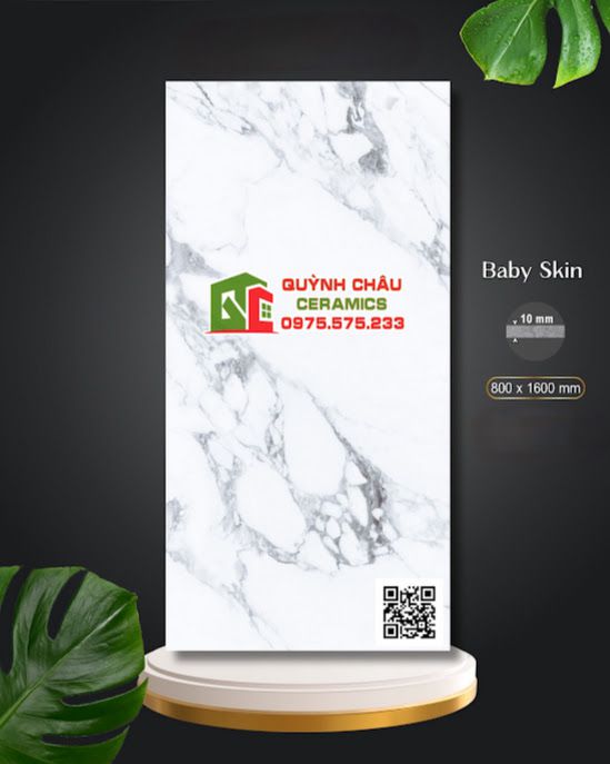 Gạch ốp lát Apodio 80x160 trắng vân xám baby skin