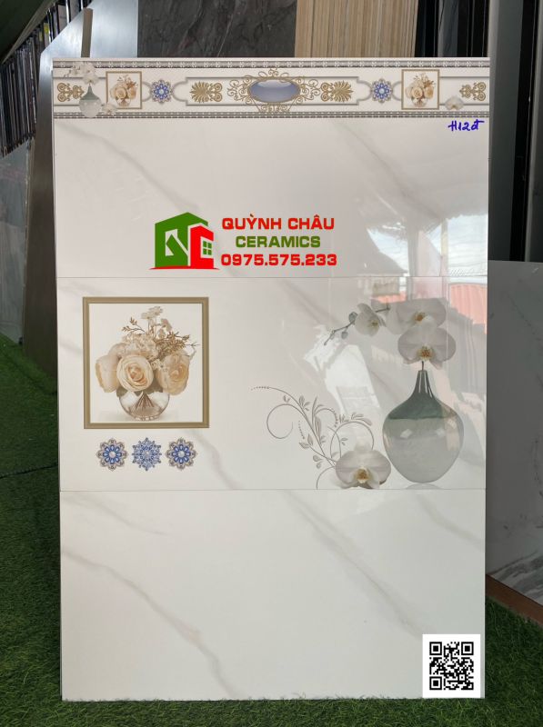 Đá bóng kiếng ốp tường 30x60 trắng vân khói đẹp 4846