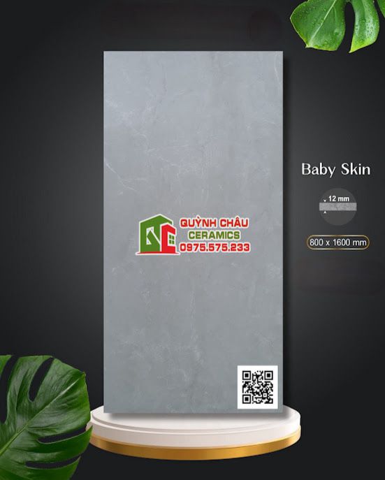 Gạch ốp lát Apodio 80x160 xám vân nhẹ baby skin