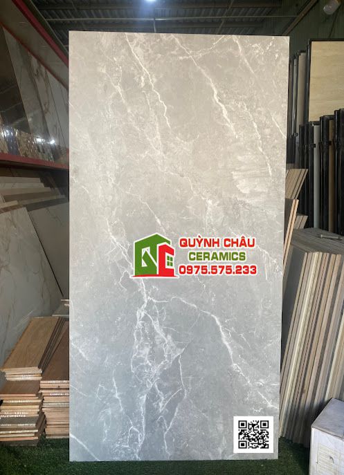 Gạch Apodio 80x160 lát nền matt tinh thể xám vân trắng