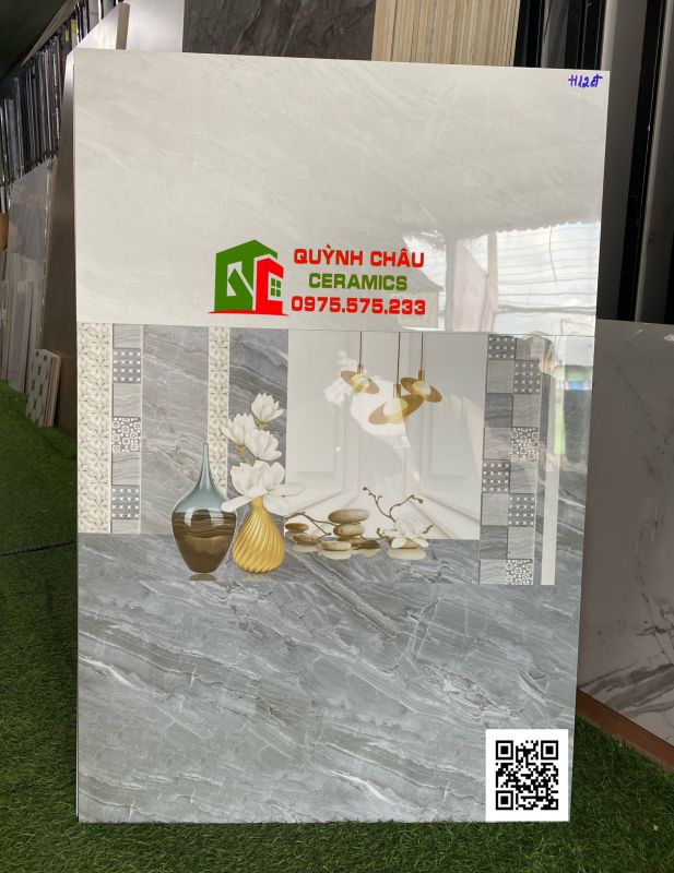 Gạch xương đá ốp tường 30x60 vân đá xanh nhạt bóng kính 4849