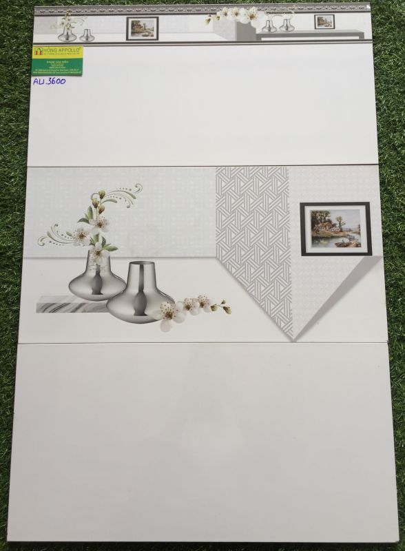 Gạch ốp tường trắng trơn 30x60  phòng khách đẹp AU3600 2857