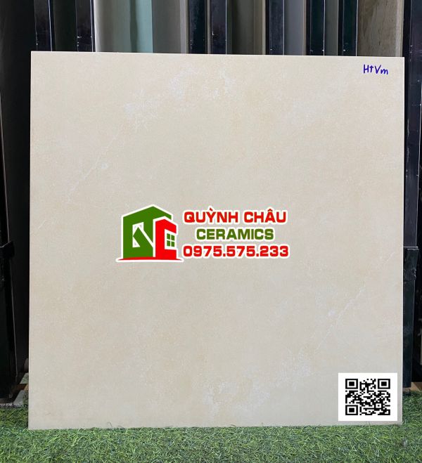 Gạch đá mờ 60x60 vân màu kem lát nền phòng khách