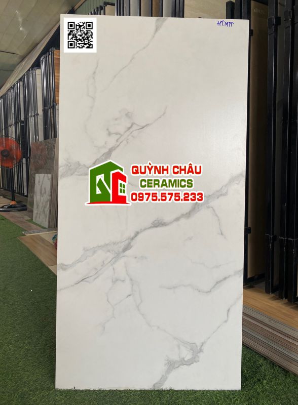 Gạch ấn độ 600x1200 giá tốt men mờ trắng xám vân mây