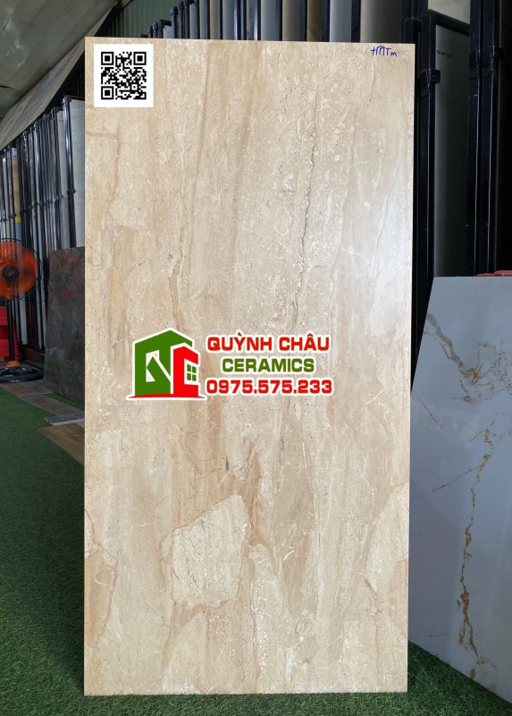 Gạch ấn độ giá rẻ 600x1200 men mờ vân đá marble màu vàng