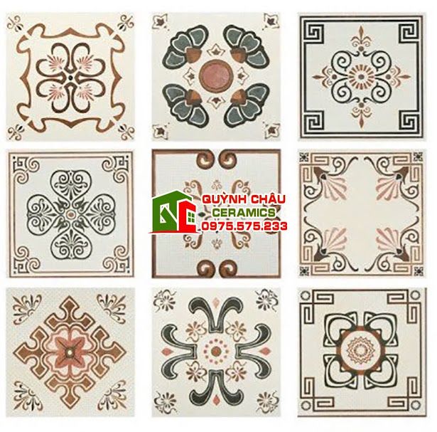 Gạch bông 20x20 hỗn hợp mix hoa văn đẹp