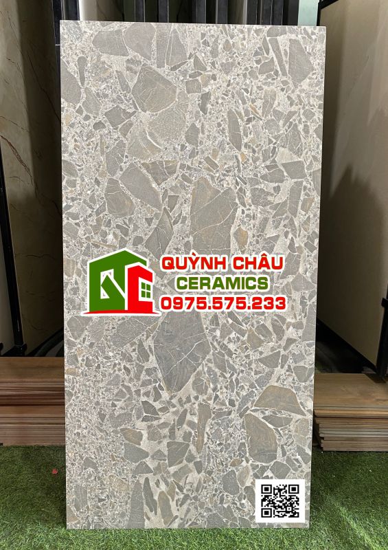 Gạch bề mặt mờ giả đá 60x120 ốp lát penhousse phòng khách cao cấp