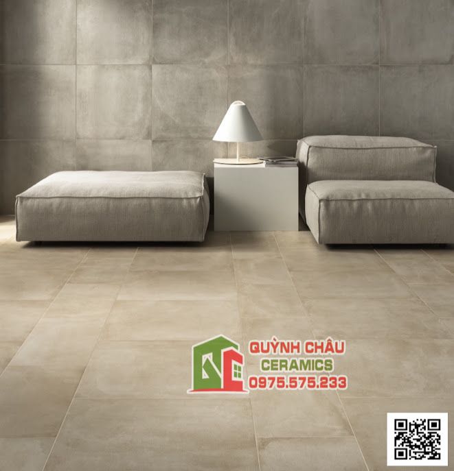 Gạch Italia cao cấp 60x60 mờ vân xi măng hiệu ứng màu bê tông