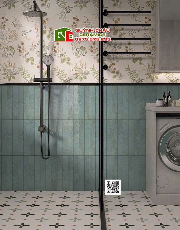 Gạch trang trí 40x80 mờ kem hoạ tiết hoa đẹp