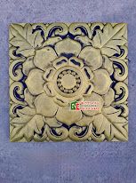 Gạch ốp trang trí bông hồng vàng 40x40cm giả cổ