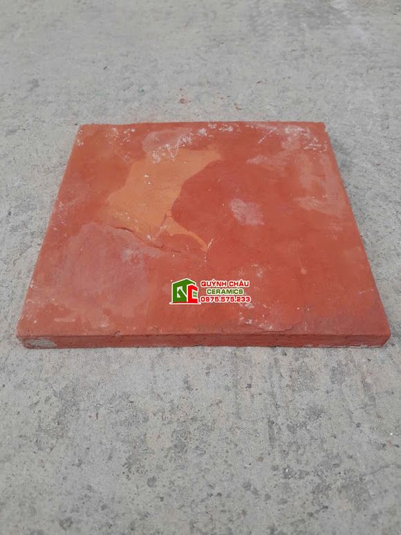Gạch bê tông giả cổ màu vàng cam loang đỏ 19x19cm